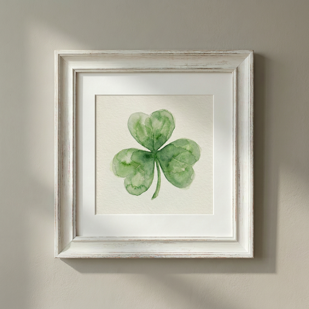 Framed Shamrock Watercolour
