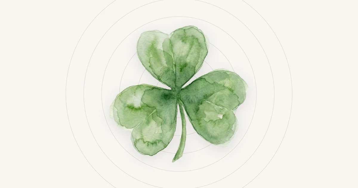 Watercolour shamrock motif, the emblem used for the Northern Ireland quick read