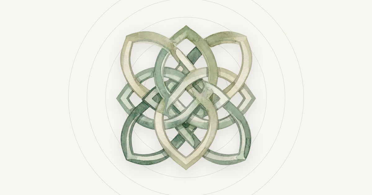 Watercolour Celtic knot motif, the emblem used for the UK-wide quick read
