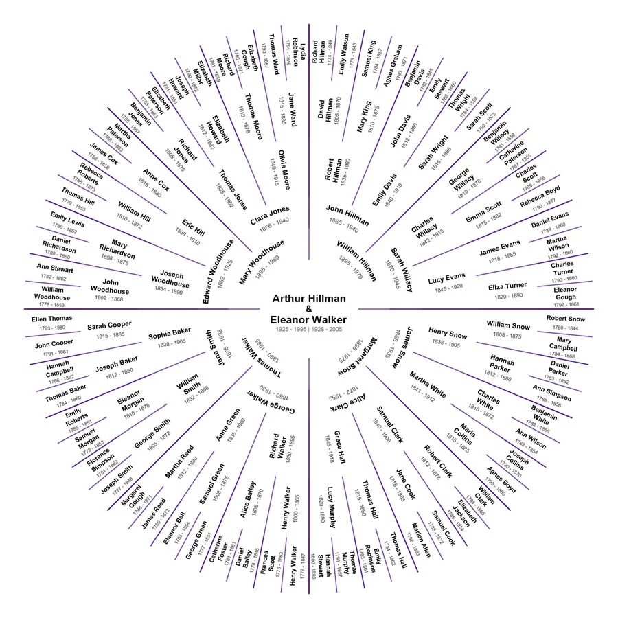 Preview of a Shared Ancestral Chart for Couples